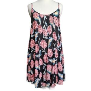 Roxy Rose Print Strappy Back Dress Size M